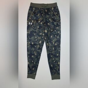 Under Armour Pants Boys Medium Green Camo UA Nov Pennant Joggers Loose Athletic